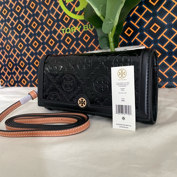 New✨ tory burch T monogram patent embossed wallet crossbody - Picture 2 of 16